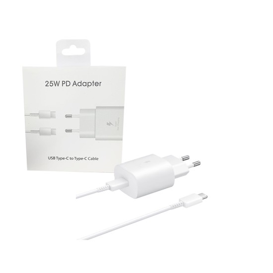 Travel Adaptor EP-TA800NB USB Type C 25W with Type C to Type C Cable (5A) White